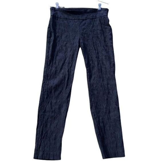 Van Heusen Stretch Extensible Pants Texture Embossed Stretch Cigarette Blk Sz 8S - Picture 12 of 12